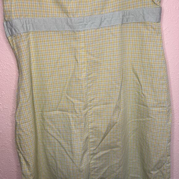 Made In Italy Of Benetton Taglia Plaid Summer Dress Cotton Green Size Small - Picture 8 of 11